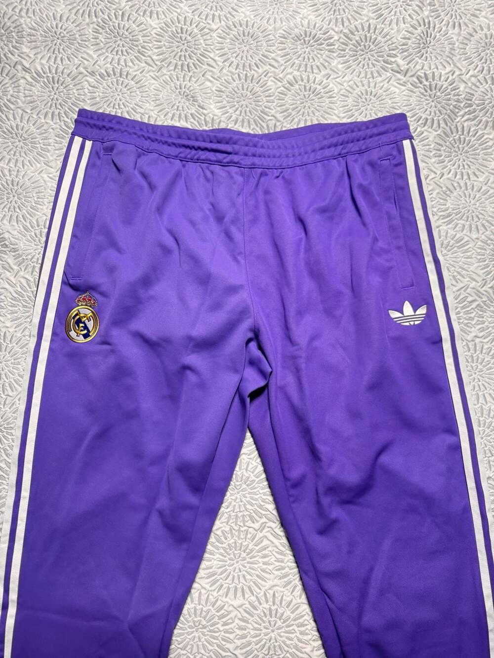 Adidas Originals Real Madrid Mens L Purple Track Pants KC7787